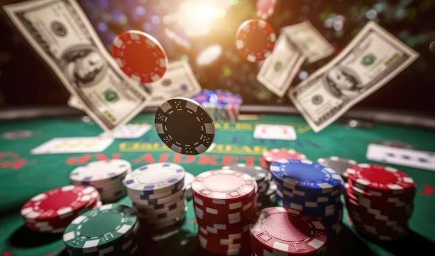 Live dealer table in Texas Poker studio on gacha99